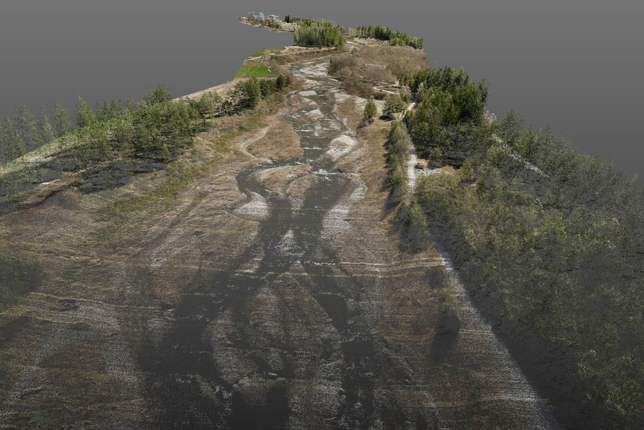 monitoraggio con drone rilievo letto fiume